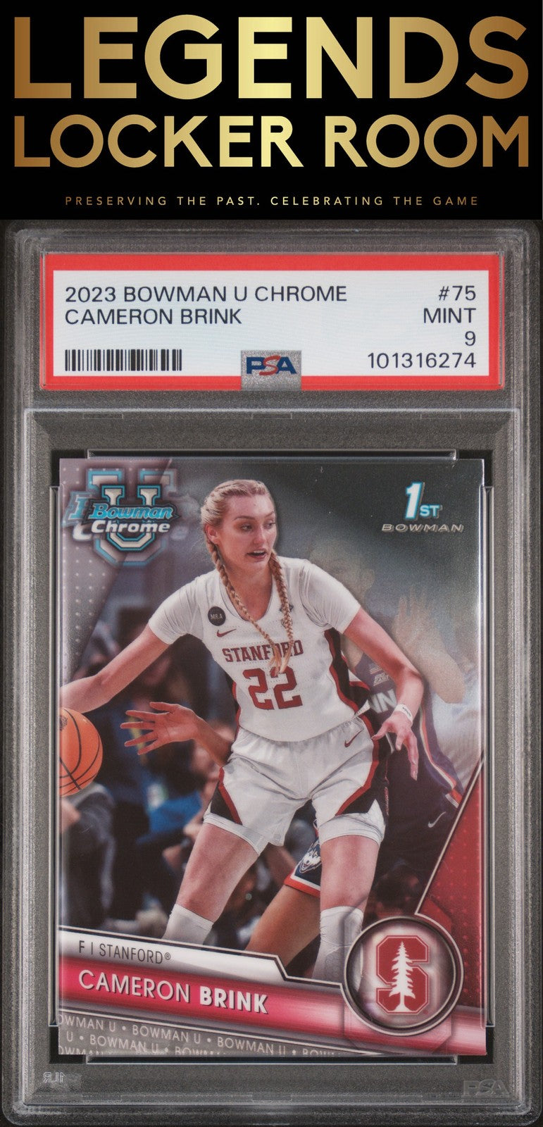 2023 Bowman University Chrome #75 Cameron Brink PSA 9