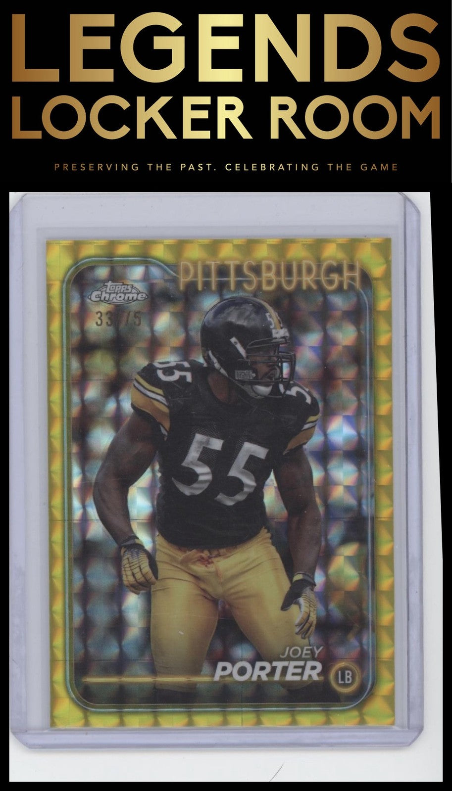 2024 Topps Chrome #169 Joey Porter Yellow Geometric Refractor #/75