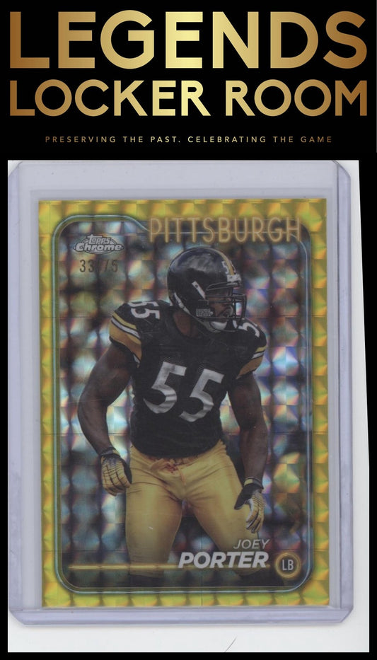 2024 Topps Chrome #169 Joey Porter Yellow Geometric Refractor #/75