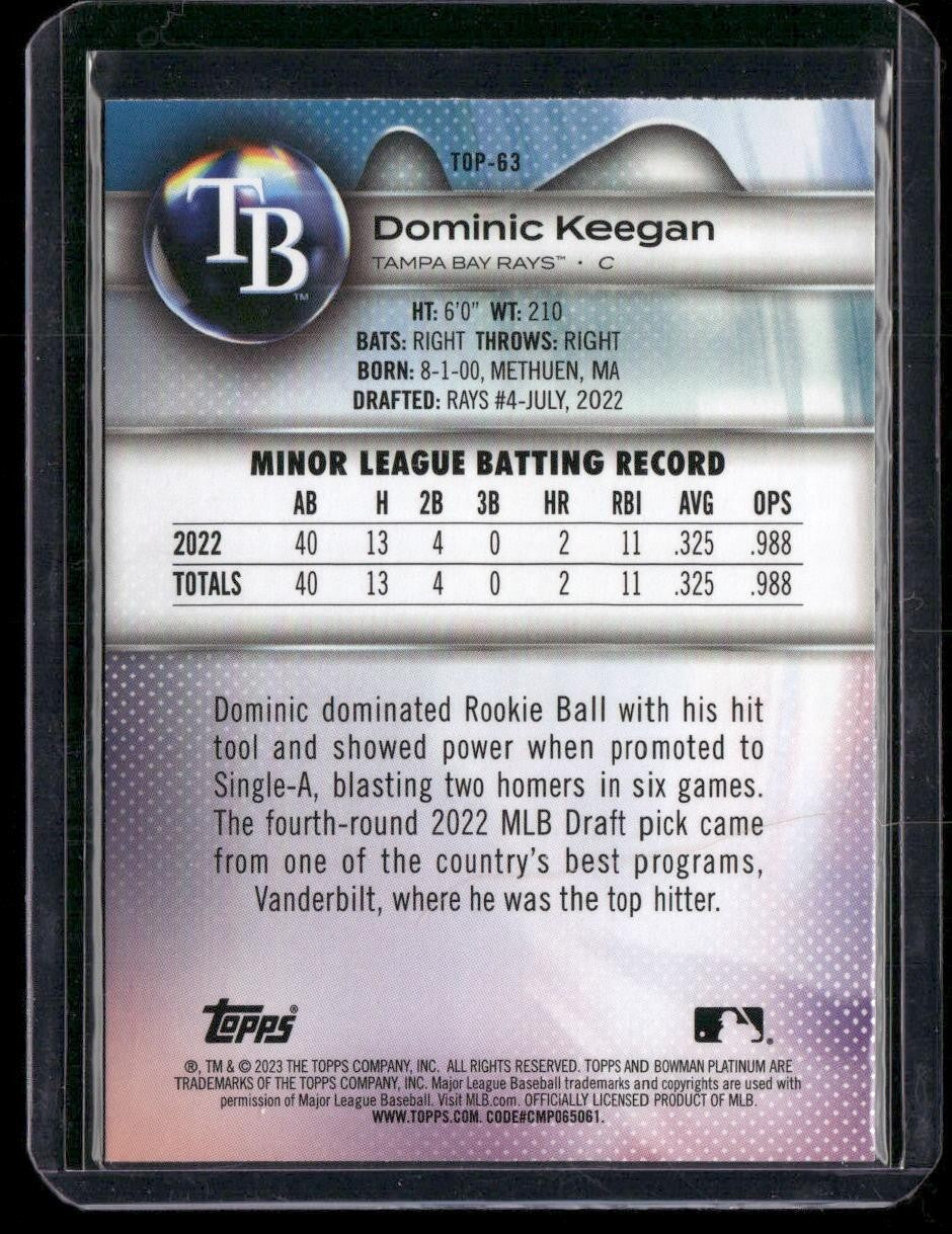 2023 Bowman Platinum #TOP-63 Dominic Keegan Top Prospects