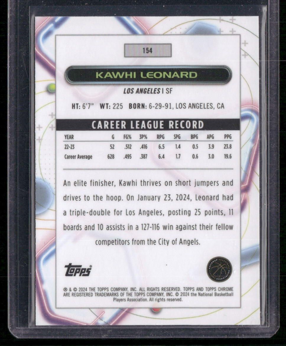 2023-24 Topps Chrome Cosmic #154 Kawhi Leonard Gold Interstellar Refractors #/50