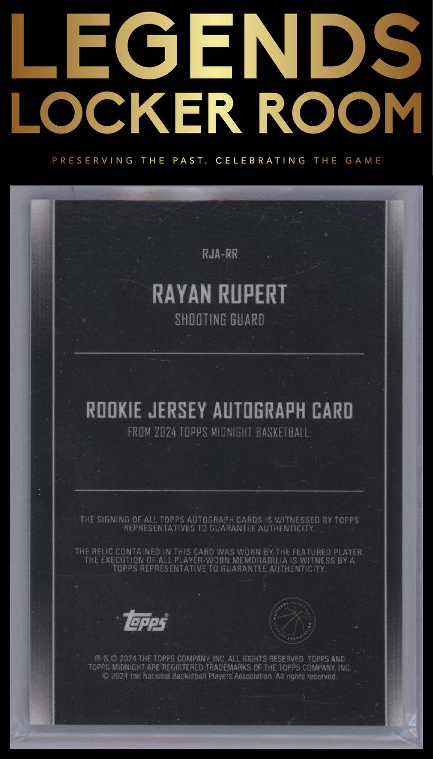 2023-24 Topps Midnight #RJA-RR Rayan Rupert Rookie Jersey Autographs