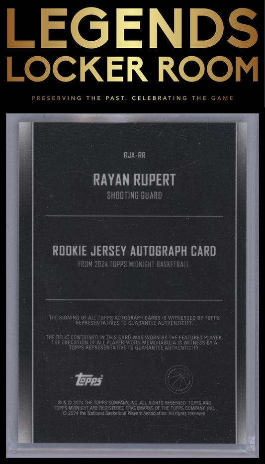 2023-24 Topps Midnight #RJA-RR Rayan Rupert Rookie Jersey Autographs