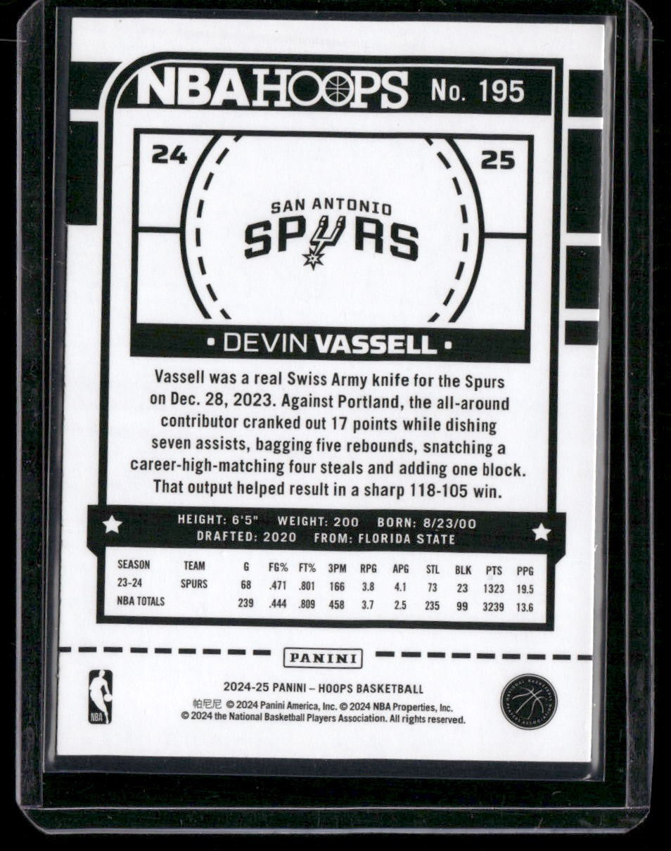 2024-25 Hoops #195 Devin Vassell Impulse