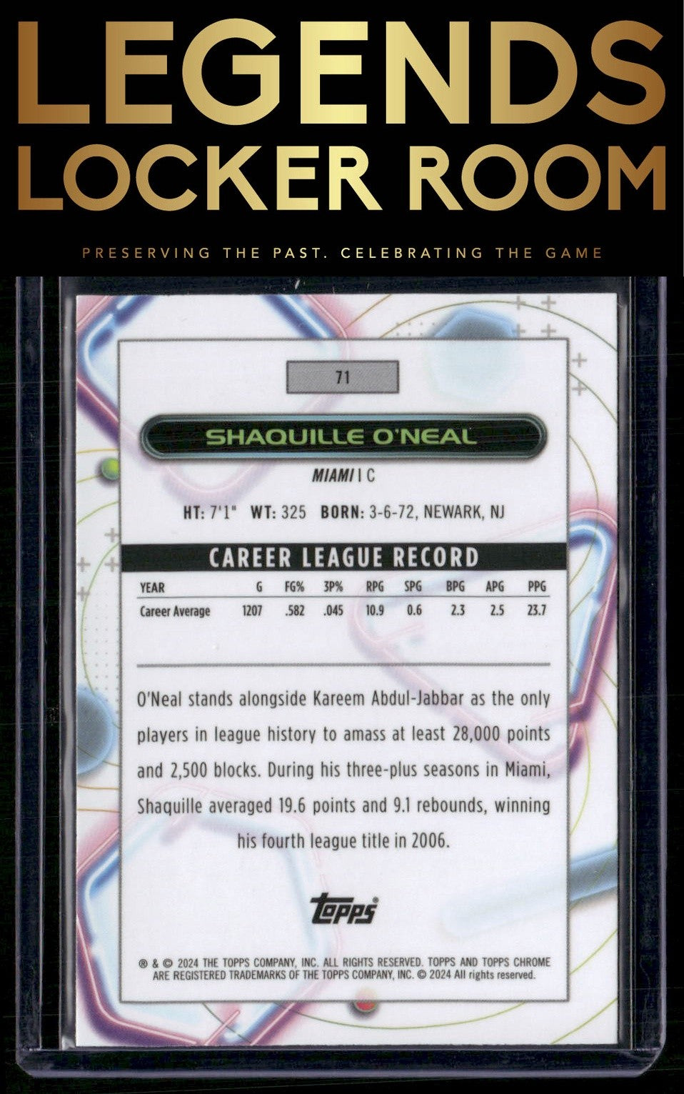 2023-24 Topps Chrome Cosmic #71 Shaquille O'Neal