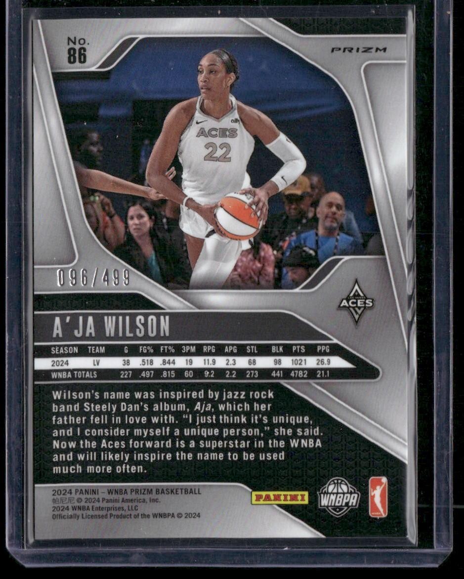 2024 Panini Prizm WNBA #86 A'ja Wilson Pulsar Prizms #/499