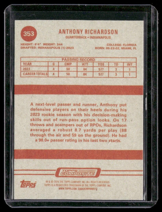 2023 Topps Composite #353 Anthony Richardson