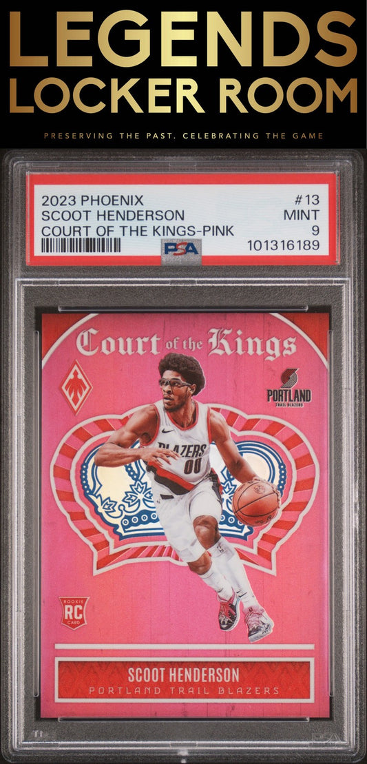 2023 Panini Phoenix Court Of The Kings Scoot Henderson Pink PSA 9