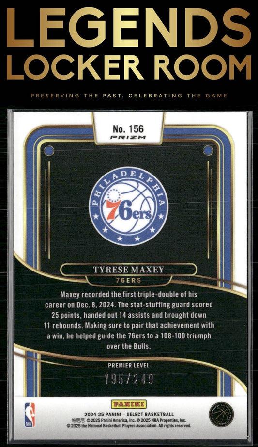 2024-25 Panini Select #156 Tyrese Maxey Red Scope Prizm #/249