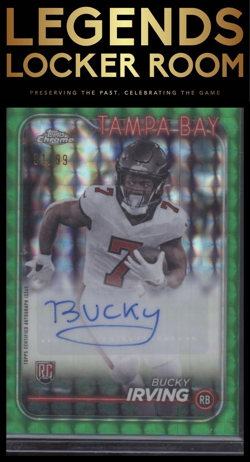 2024 Topps Chrome Bucky Irving Rookie Auto Green Geometric Refractor /99