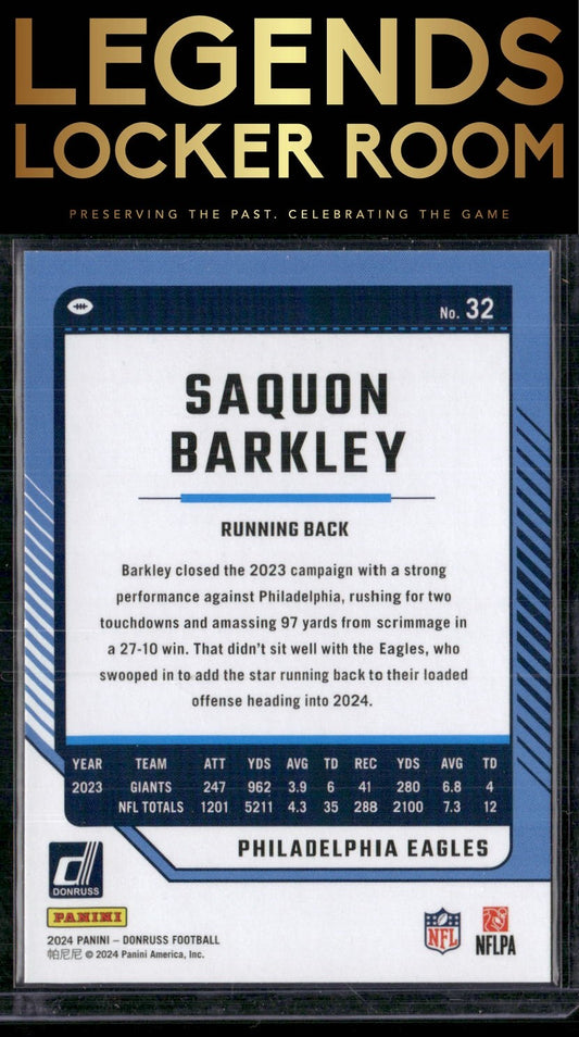 2024 Donruss #32 Saquon Barkley Press Proof Red