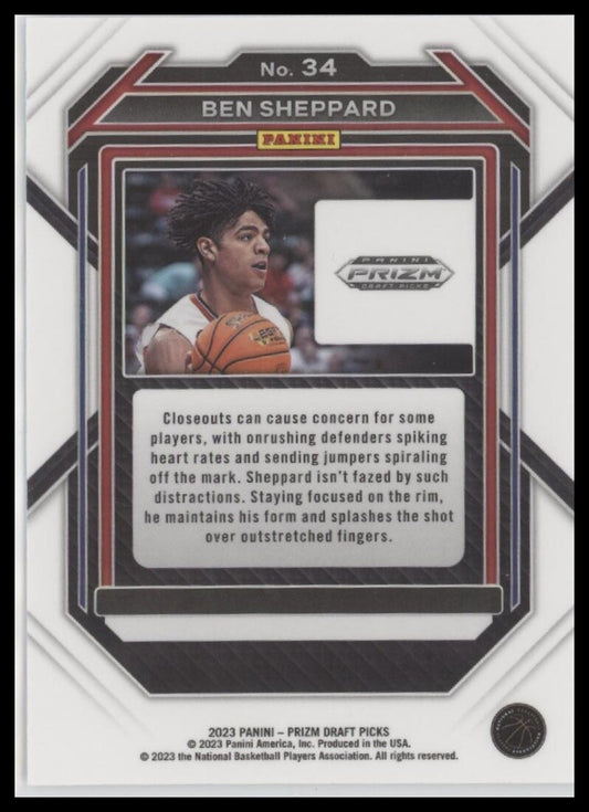 2023 Panini Prizm Draft Picks #34 Ben Sheppard
