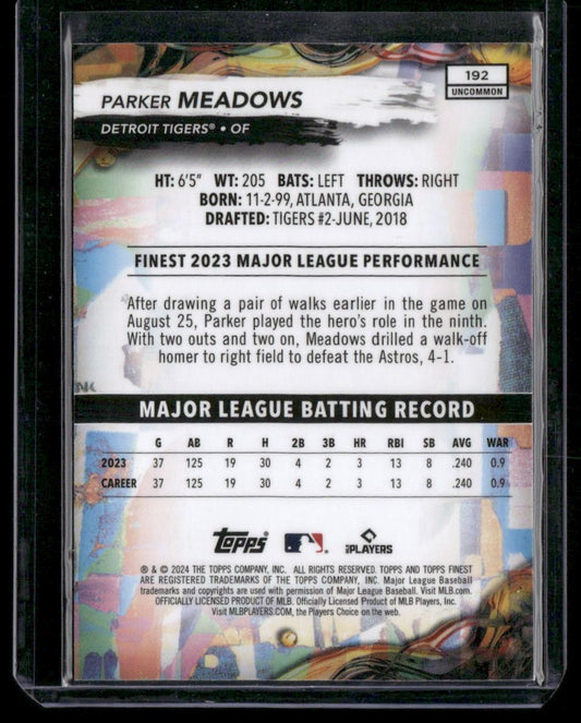 2024 Finest #192 Parker Meadows