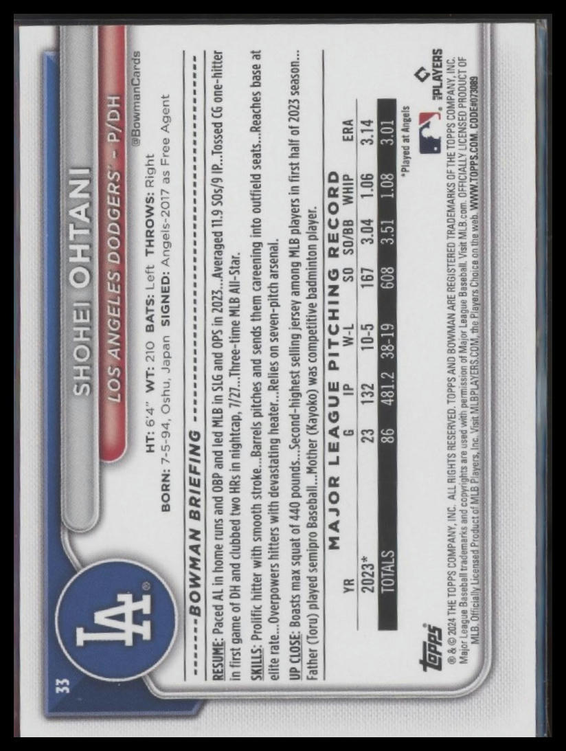2024 Bowman #33 Shohei Ohtani