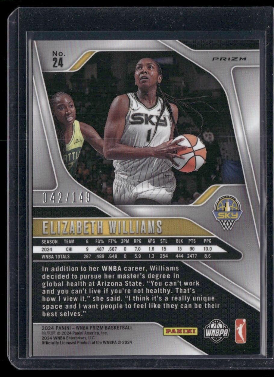 2024 Panini Prizm WNBA #24 Elizabeth Williams Purple Prizms #/149