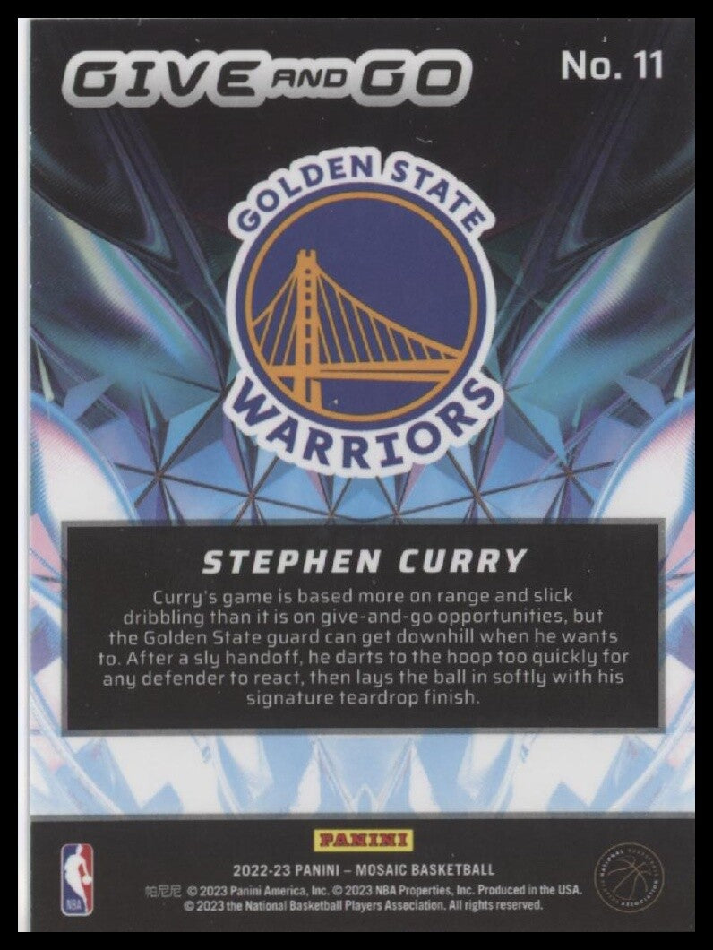 2022-23 Panini Mosaic #11 Stephen Curry Give and Go