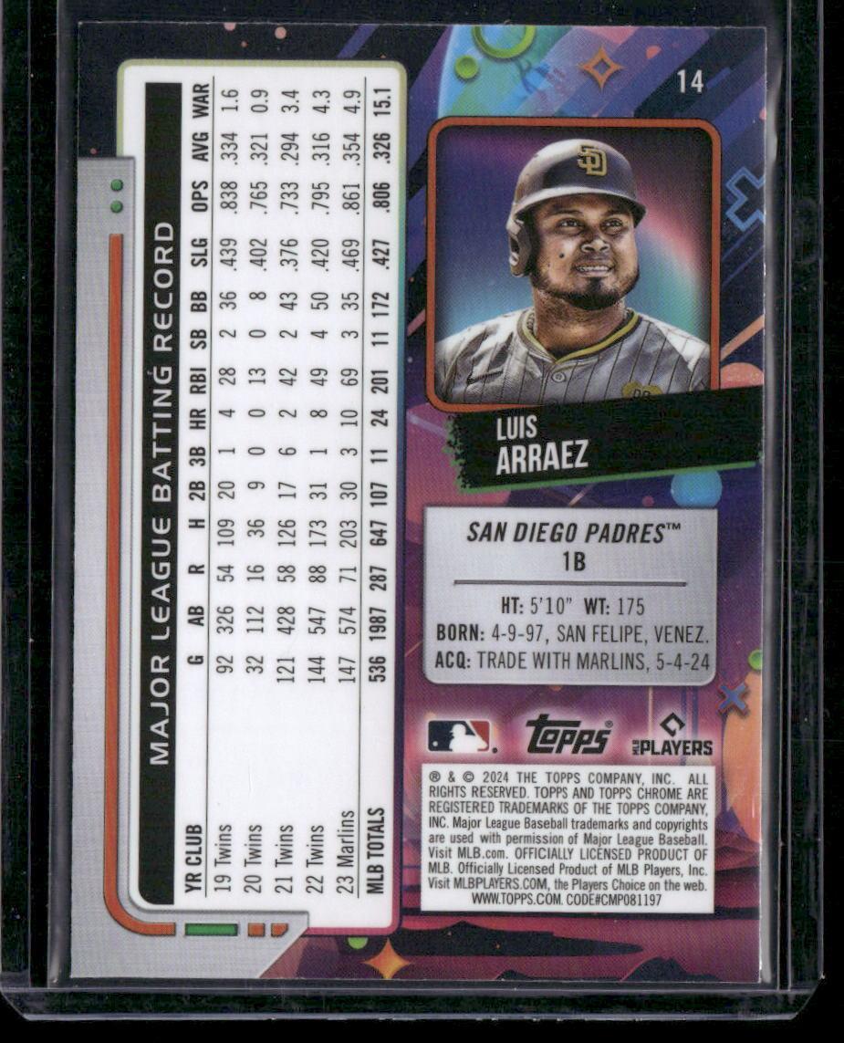 2024 Topps Chrome Cosmic #14 Luis Arraez