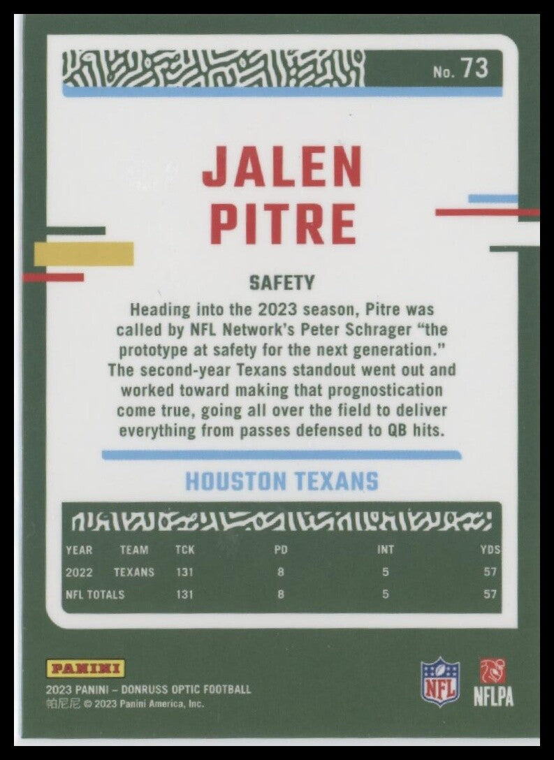 2023 Donruss Optic #73 Jalen Pitre