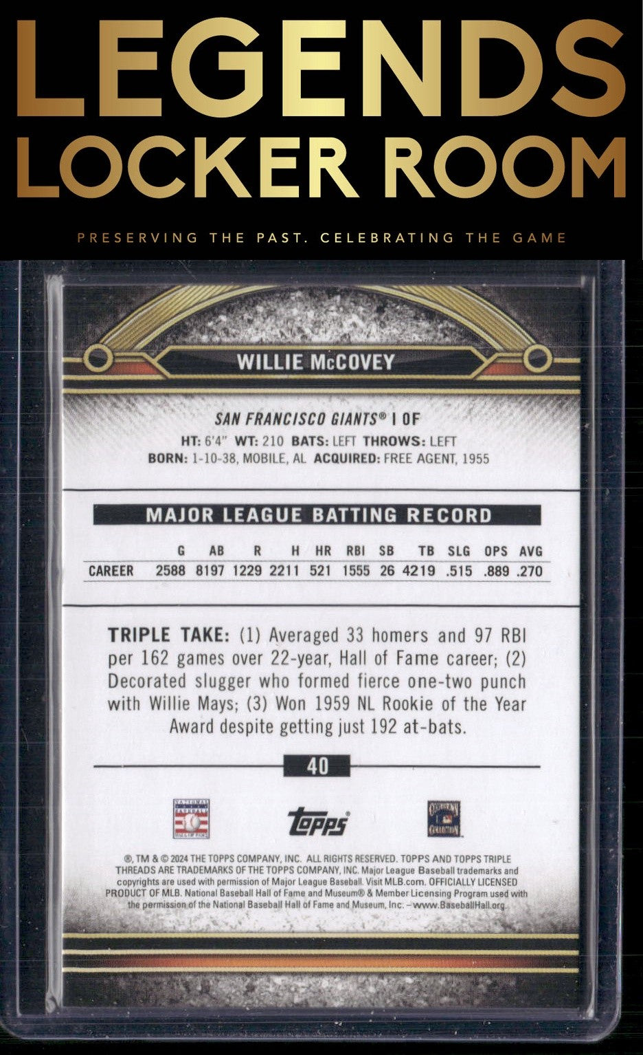 2024 Topps Triple Threads #40 Willie McCovey