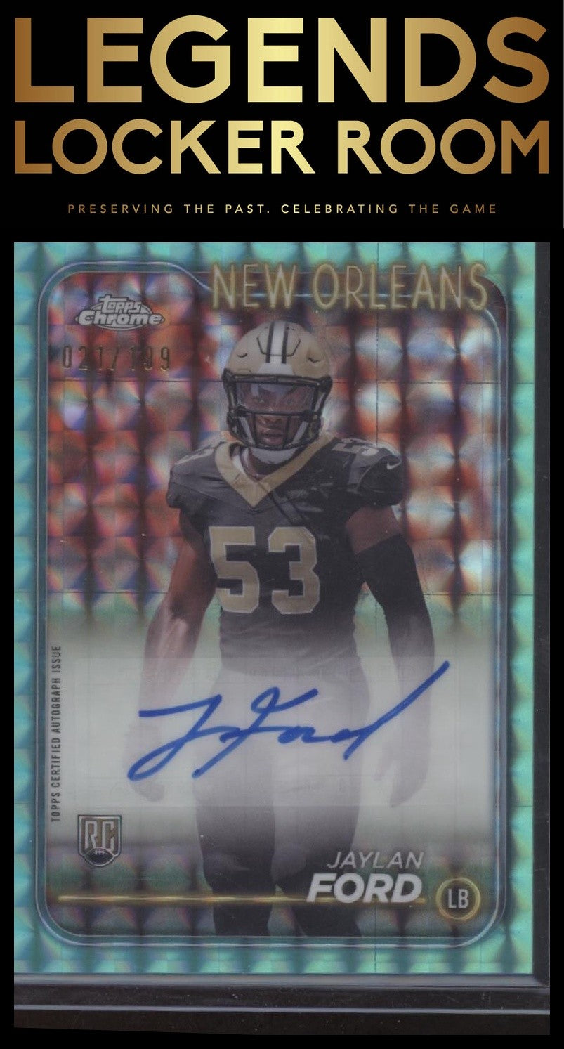 2024 Topps Chrome Jaylan Ford Rookie Auto Aqua Sonar Refractor /199