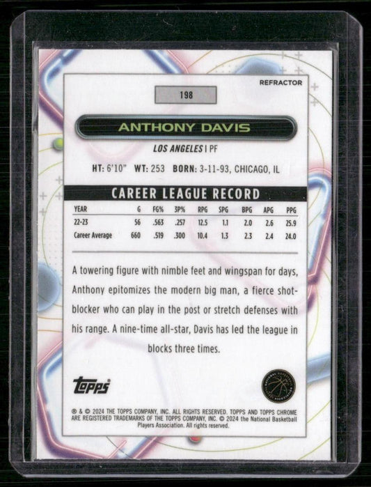 2023-24 Topps Chrome Cosmic #198 Anthony Davis Refractors