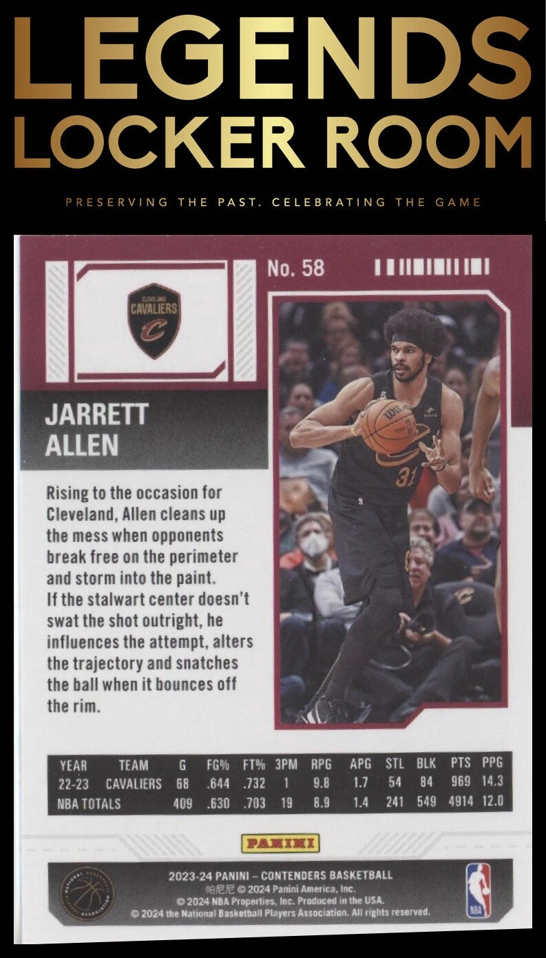2023-24 Panini Contenders #58 Jarrett Allen Game Ticket Bronze