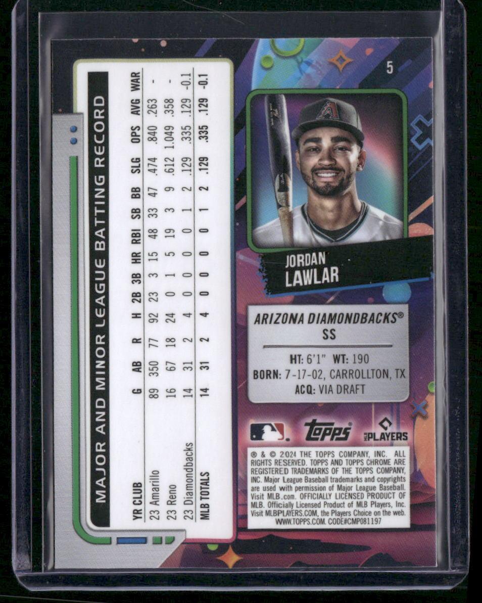 2024 Topps Chrome Cosmic #5 Jordan Lawlar