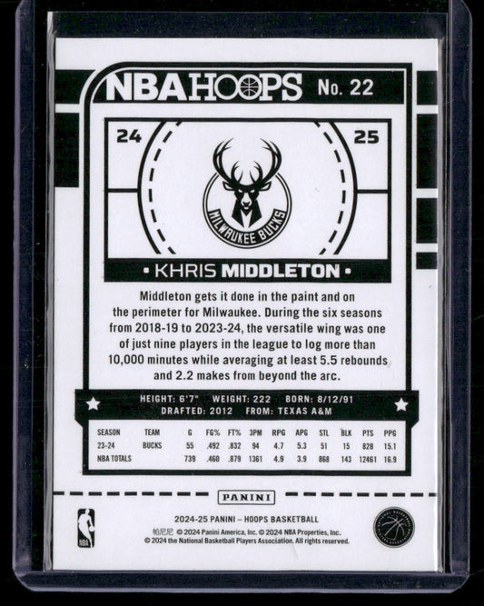 2024-25 Hoops #22 Khris Middleton