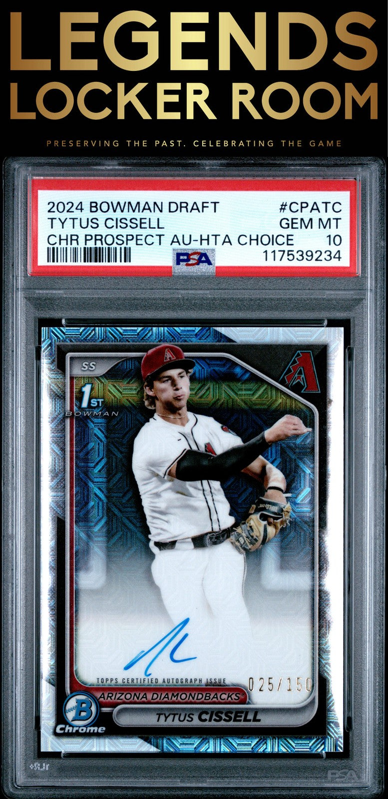 2024 Bowman Draft Chrome Prospect Auto Tytus Cissell Hta Choice PSA 10