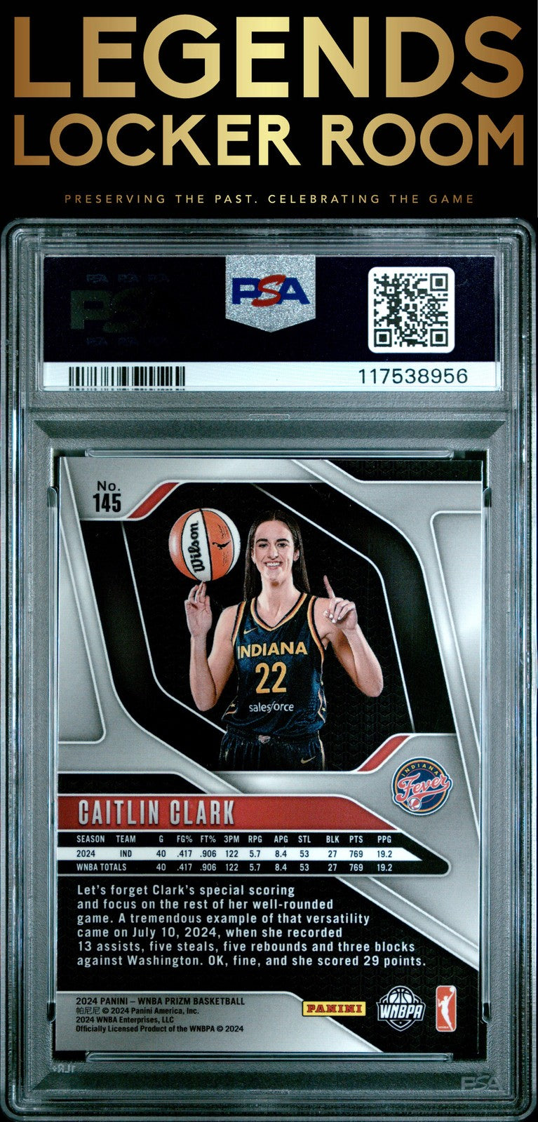 2024 Panini Prizm Wnba #145 Caitlin Clark PSA 9