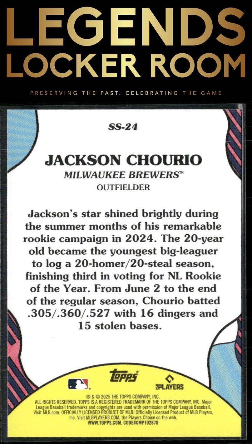 2025 Topps #SS-24 Jackson Chourio Summer Superstars