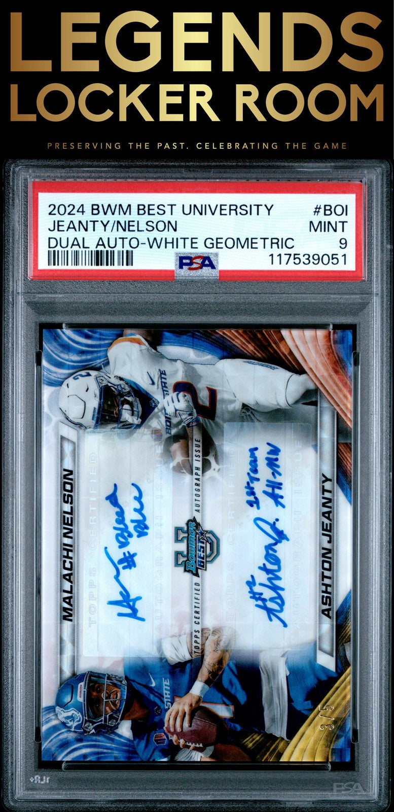 2024 Bowman Best University Dual Auto Jeanty/Nelson White Geometric/5 PSA 9