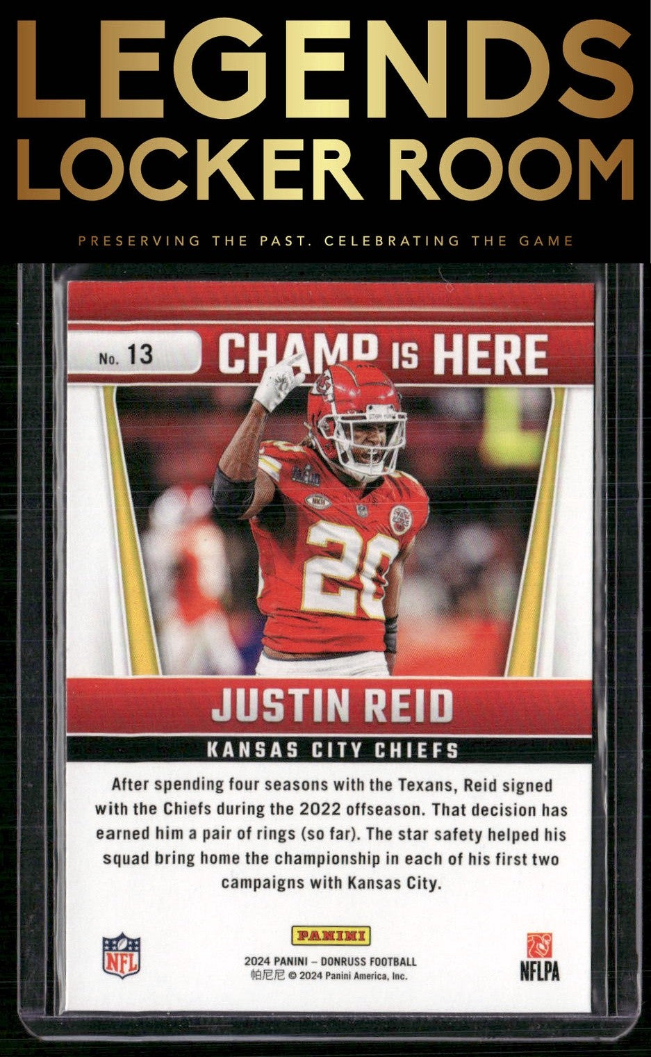 2024 Donruss #13 Justin Reid Champ is Here