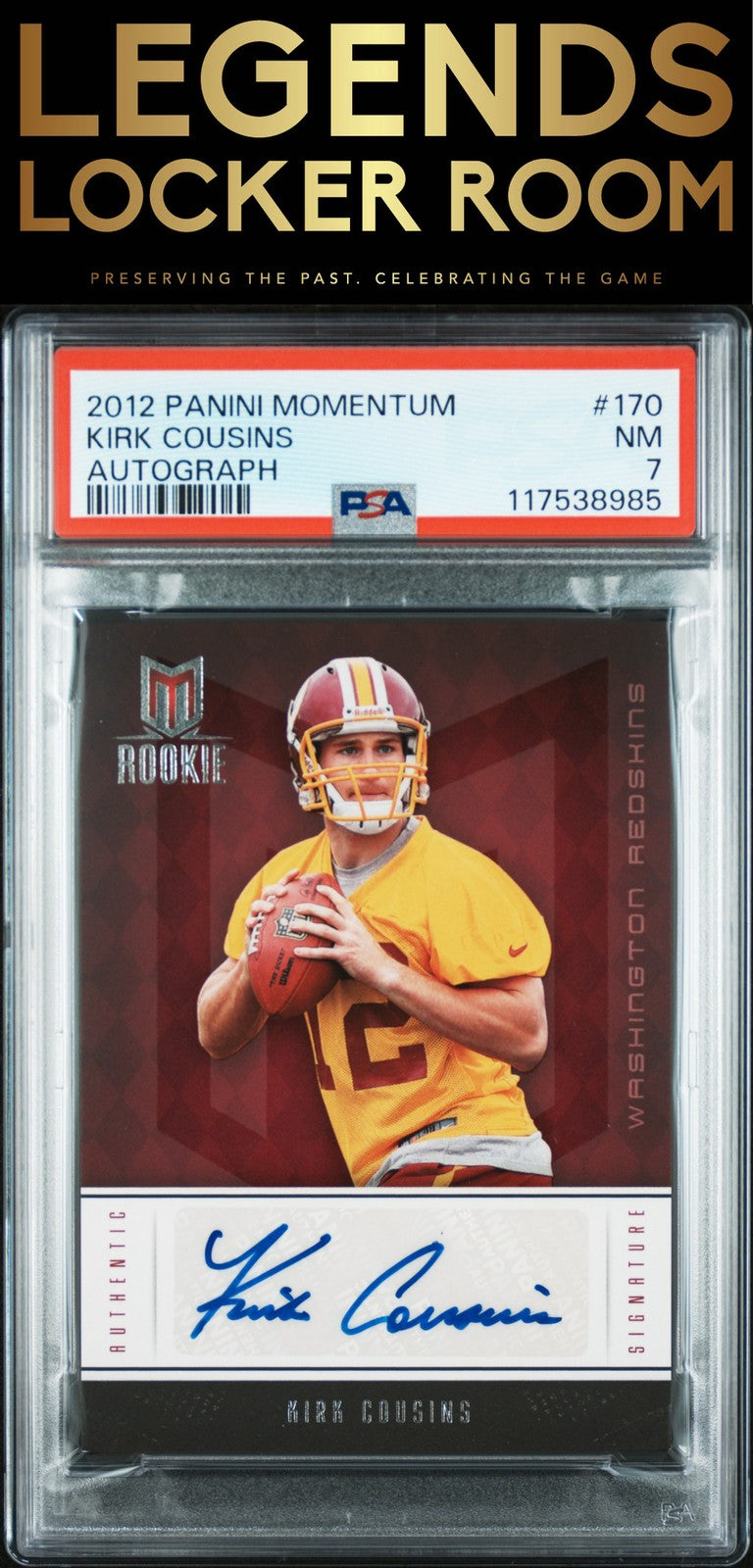 2012 Panini Momentum #170 Kirk Cousins Autograph PSA 7
