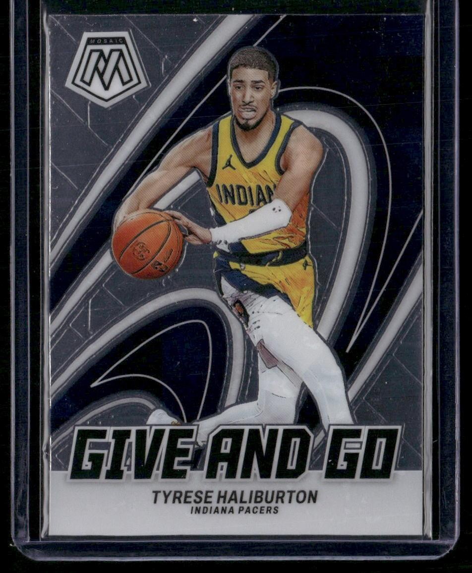 2023-24 Panini Mosaic #7 Tyrese Haliburton Give and Go