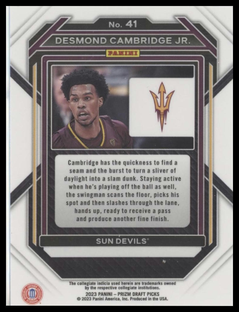 2023 Panini Prizm Draft Picks #41 Desmond Cambridge Jr.