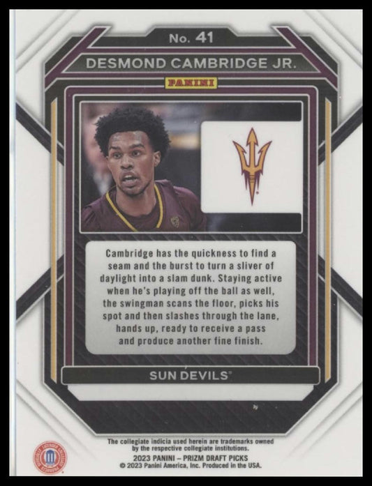 2023 Panini Prizm Draft Picks #41 Desmond Cambridge Jr.