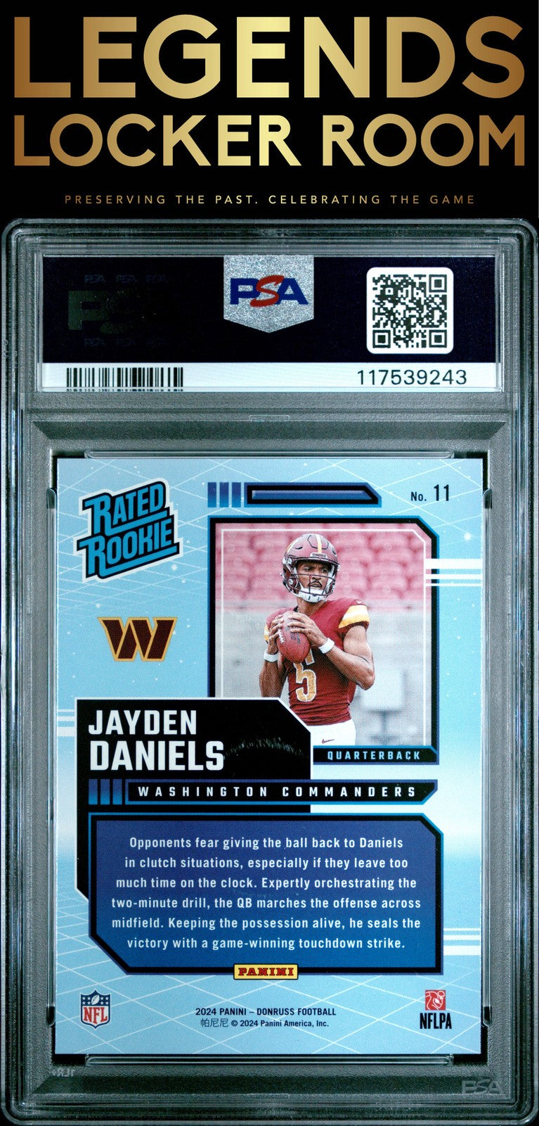 2024 Panini Donruss Rated Rookies Retro #11 Jayden Daniels PSA 10