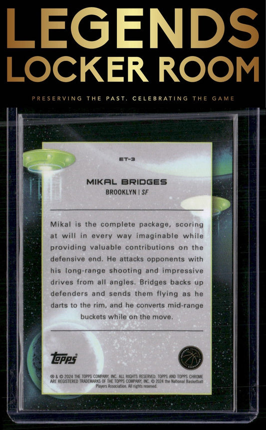 2023-24 Topps Chrome Cosmic #ET-3 Mikal Bridges Extraterrestrial Talent