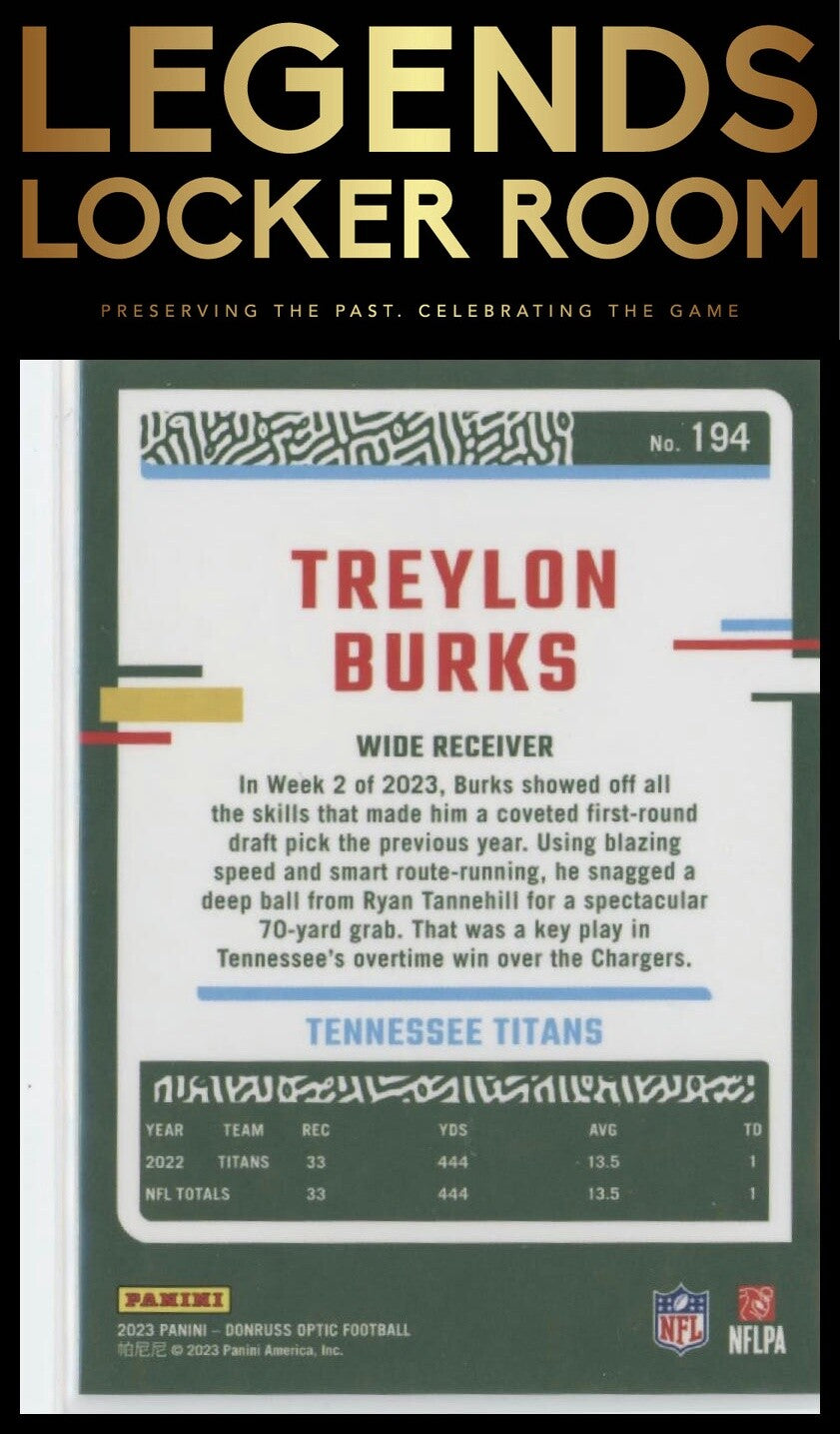 2023 Donruss Optic #194 Treylon Burks