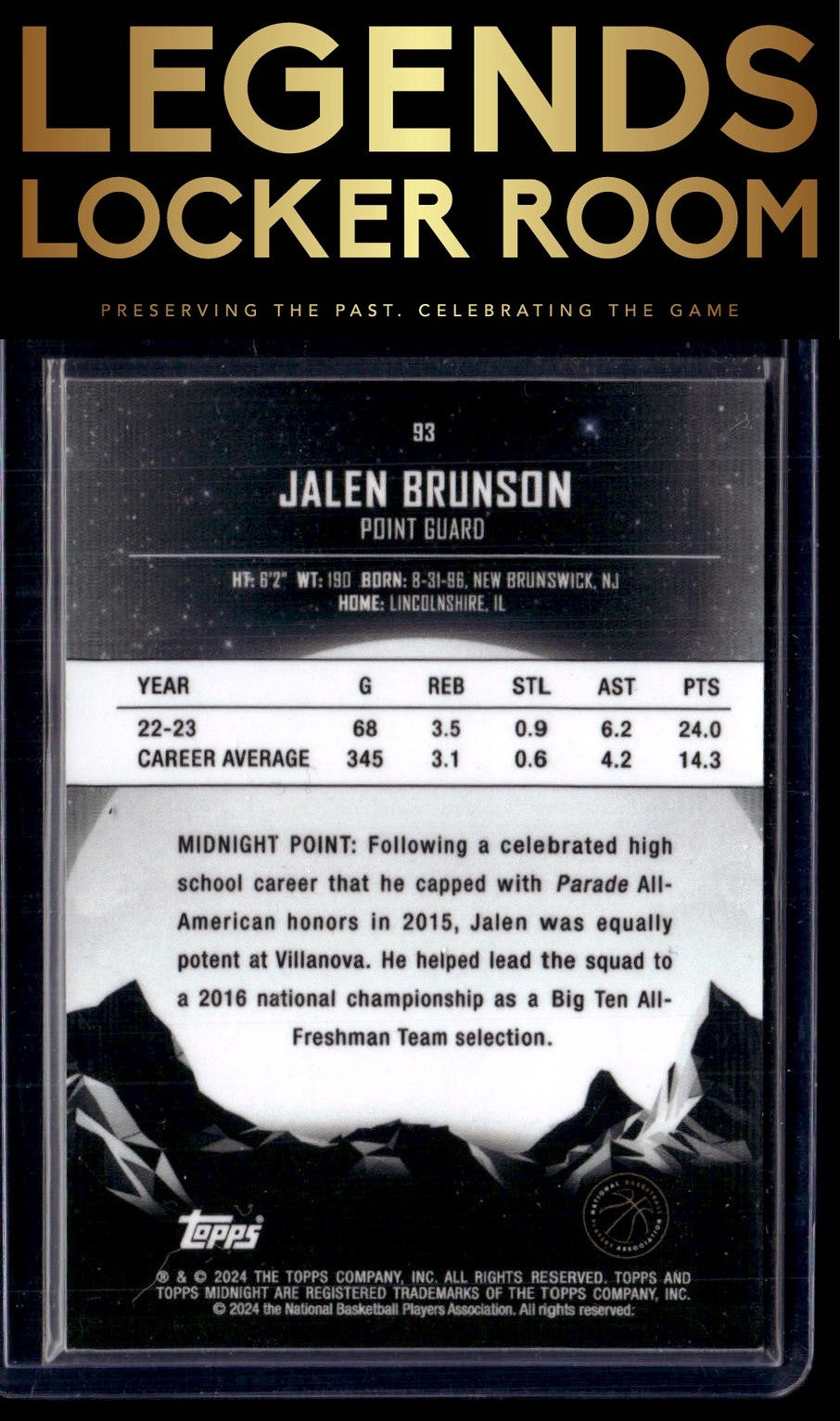 2023-24 Topps Midnight #93 Jalen Brunson