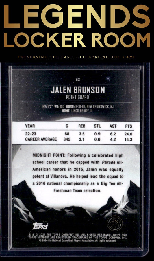2023-24 Topps Midnight #93 Jalen Brunson