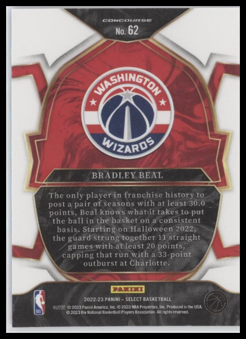 2022-23 Panini Select #62 Bradley Beal Blue (Retail Base)