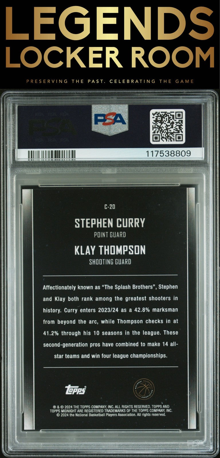 2023 Topps Midnight Constellations Thompson/Curry /99 PSA 8