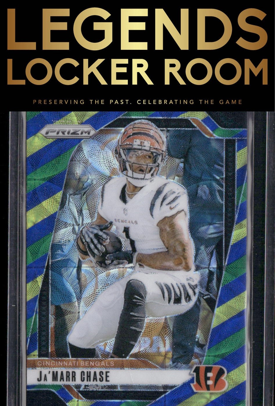 2024 Panini Prizm #57 Ja'Marr Chase Choice Blue Yellow and Green