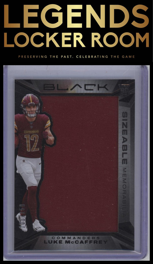 2024 Panini Black #SR-LMY Luke McCaffrey Sizeable Rookie Memorabilia #/150