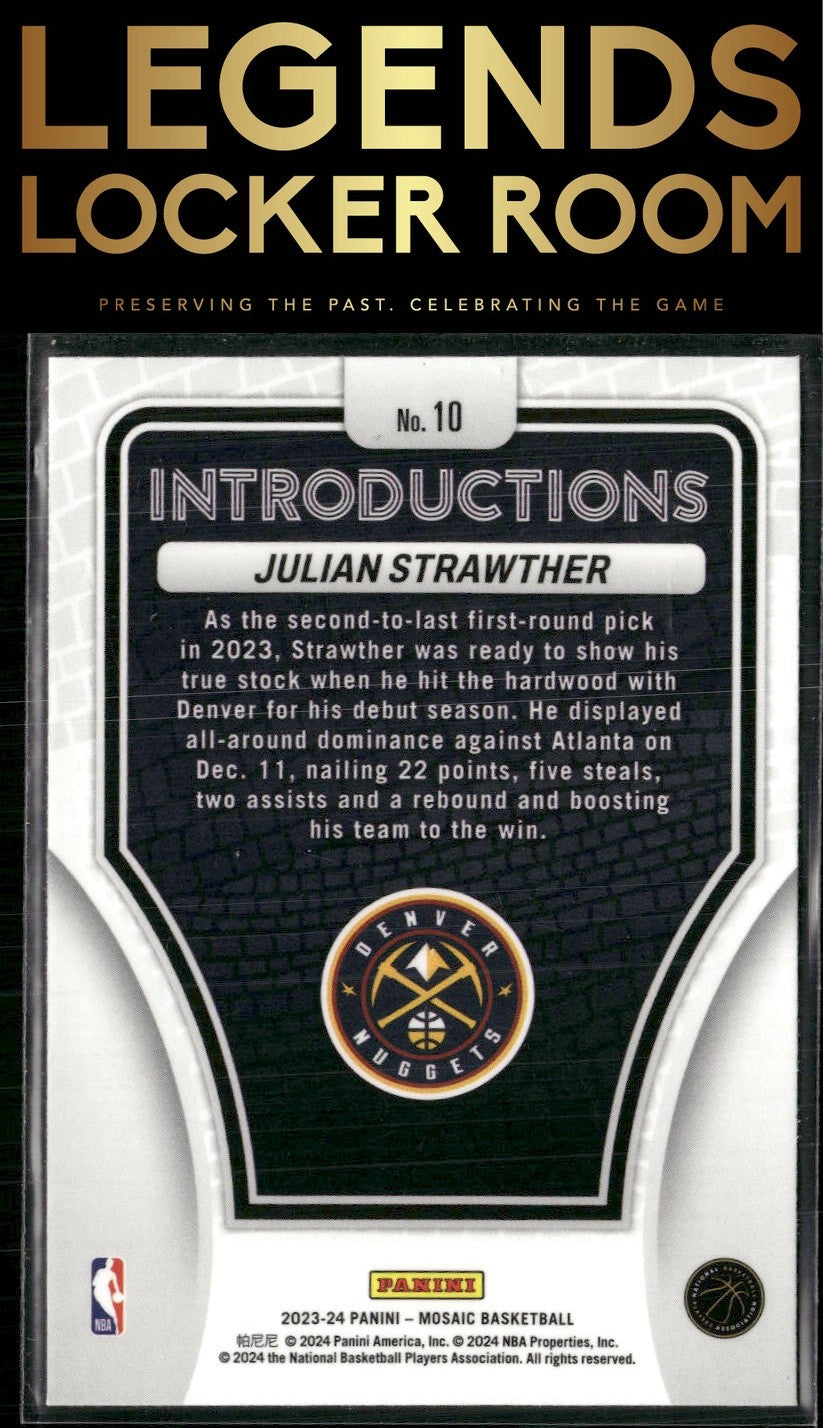 2023-24 Panini Mosaic #10 Julian Strawther Introductions