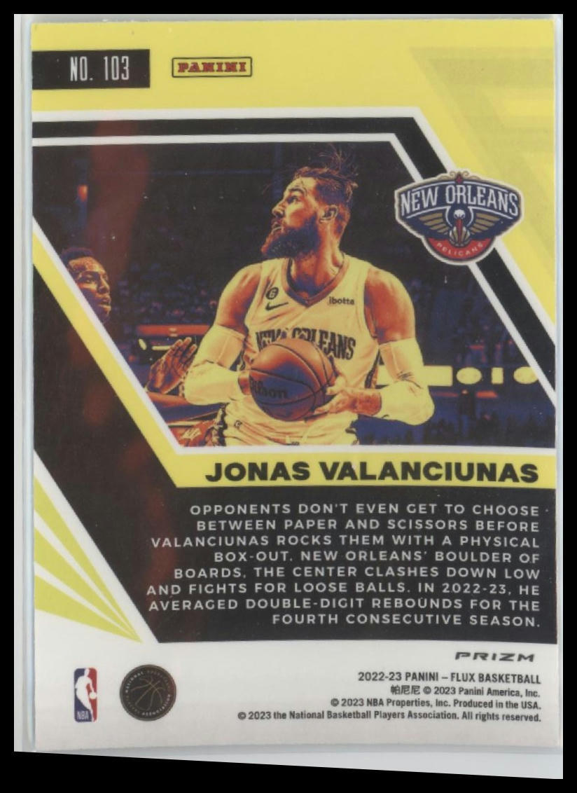 2022-23 Panini Flux #103 Jonas Valanciunas Silver