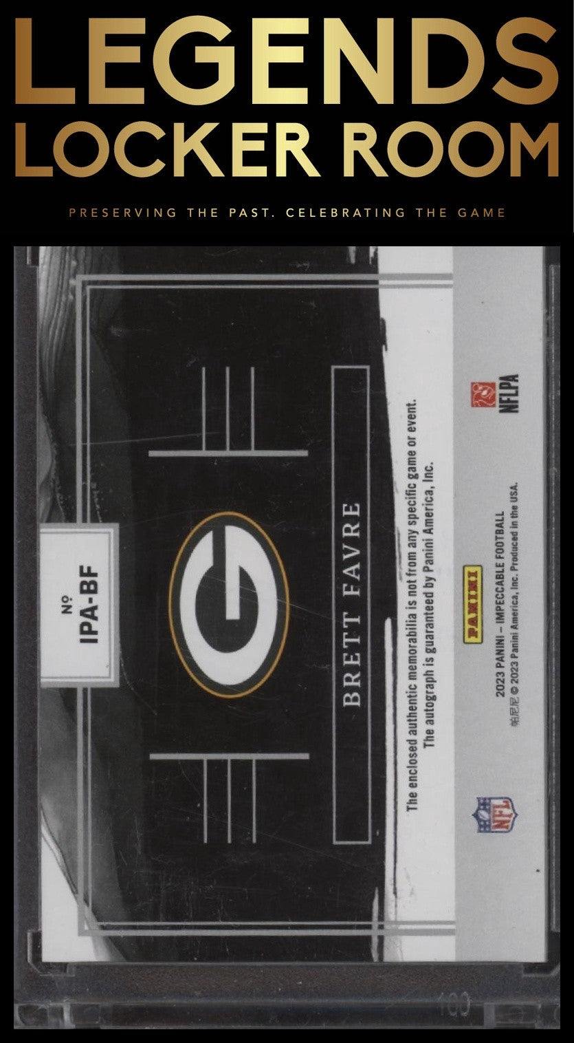 2023 Panini Impeccable #IPA-BF Brett Favre Immense Patch Autos Silver #/25