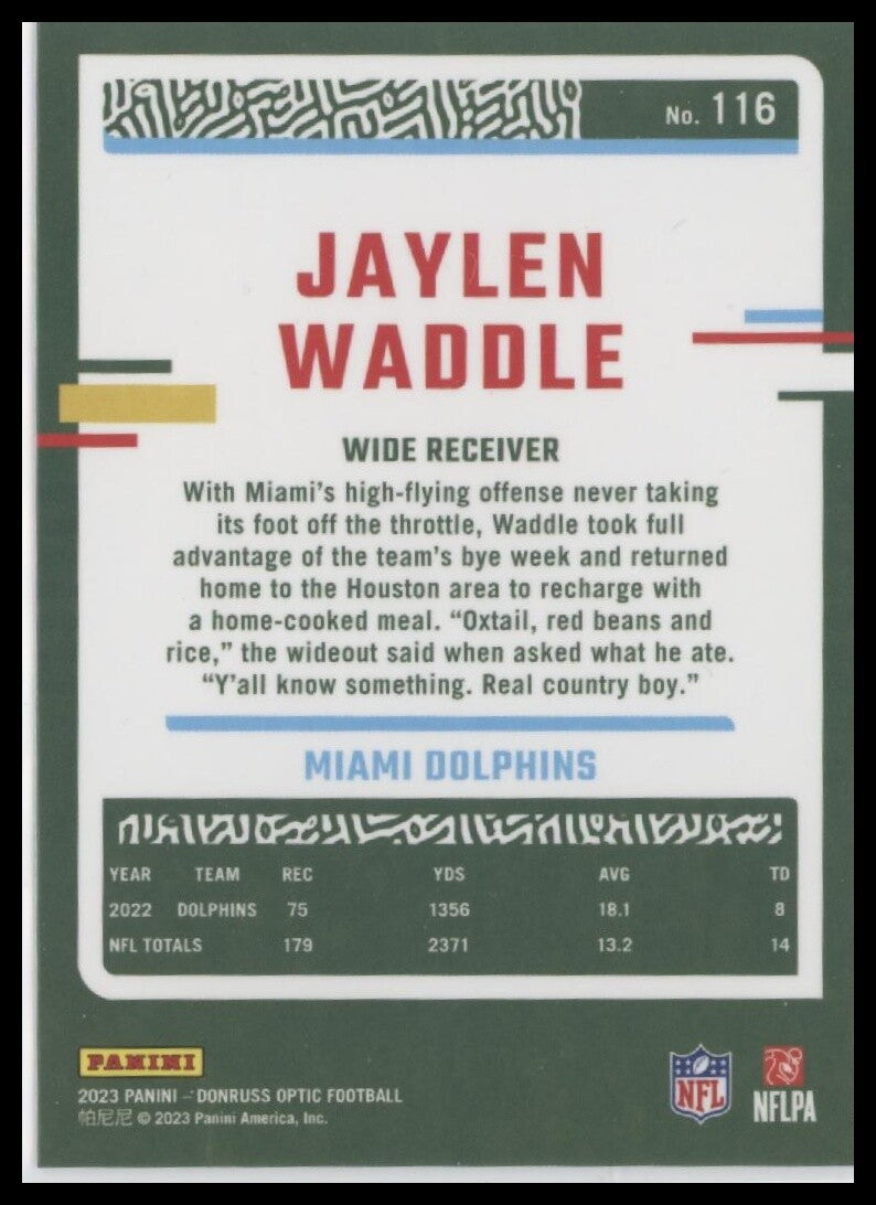 2023 Donruss Optic #116 Jaylen Waddle